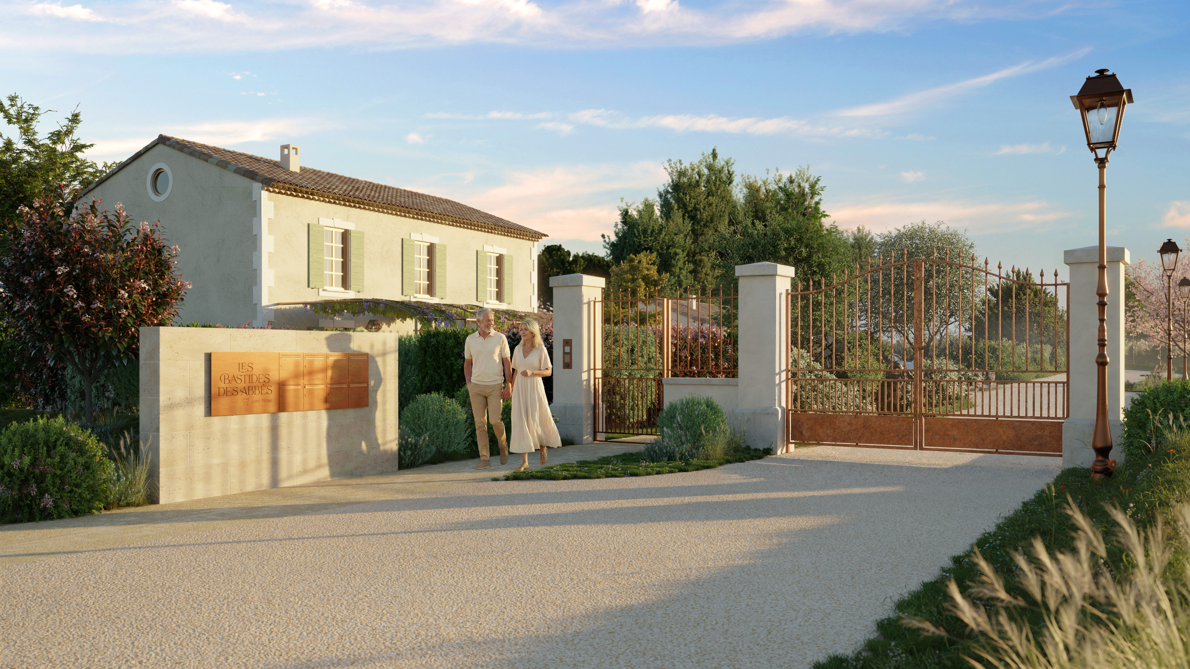 Les Bastides des Abbés — Entrée du lotissement à Fontvieille